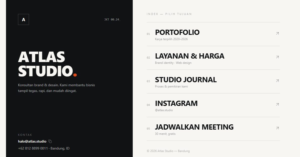 Tampilan Atlas Studio